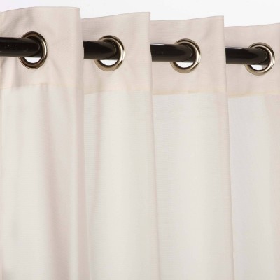 Sunbrella Sheer Snow Outdoor Curtain with Nickel Plated Grommets 50 in. x 108 in.   